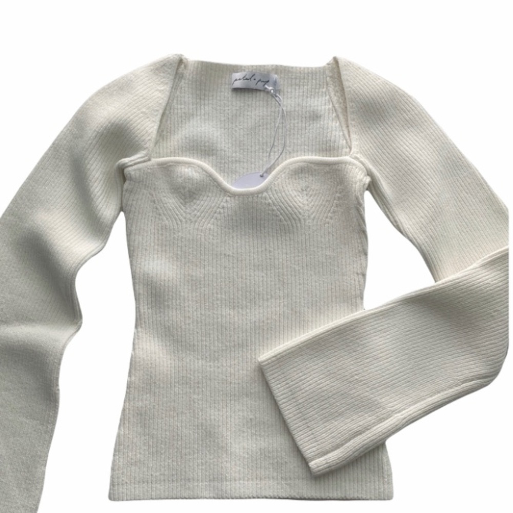 Petal and Pup Knit Sweater w/Sweetheart neckline